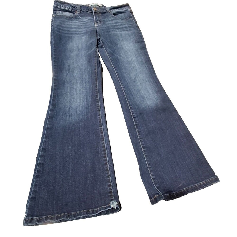Telepatia Rhinestone Wing Flare Jeans Womens Size 9 Mid Rise Medium Wash